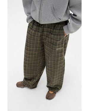 iets frans... Harri Check Brushed Joggers - Green