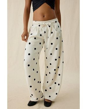 Out From Under Essential Barrel Leg Full Length Sweatpants - Natural