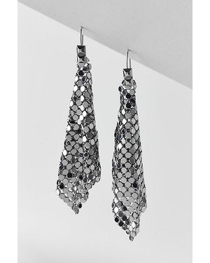 AllSaints Chain Mesh Statement Earrings - White
