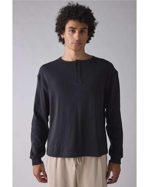 Standard Cloth Toro Henley Long Sleeve T-shirt - Blue