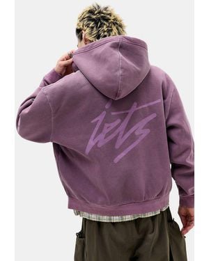 iets frans... Purple Script Zip-through Hoodie