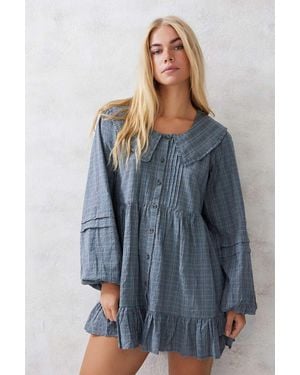 Kimchi Blue Eydie Check Mini Dress - Blue