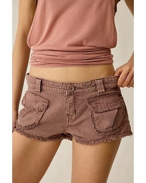 BDG Sunkissed Cargo Low-Rise Micro Shorts - Brown