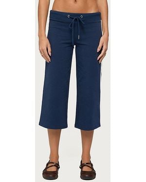 Edikted Zanele Side Stripe Capri Sweatpants - Blue