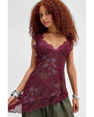 Kimchi Blue Kelly Asymmetric Tunic - Red