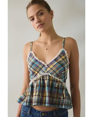 Steve Madden Bryna Ruffle Babydoll Tank Top - Green