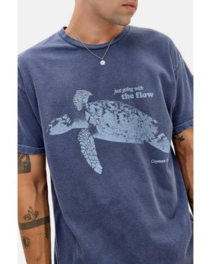 Urban Outfitters Uo Turtle Flow Graphic Tee - Blue