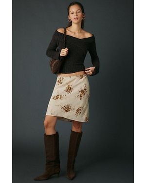 Kimchi Blue Andie Asymmetric Foldover Off-The-Shoulder Sweater - Black