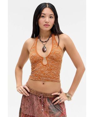 Out From Under Hardware Halterneck Top - Orange