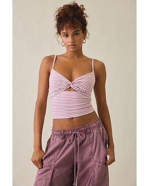Out From Under Bec Twist-Front Cropped Cami - Red