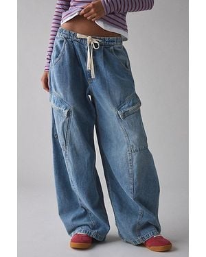 BDG Station Cocoon Baggy Barrel Leg Cargo Jean - Blue
