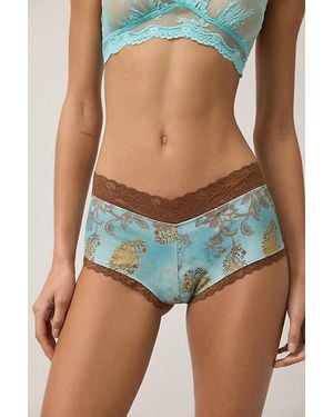 Out From Under Afterglow Lace Trim Boyshort Underwear - Blue