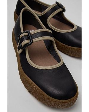 Camper Peu Terreno Leather Ballerinas Shoe - Black
