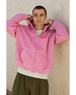 iets frans... Rose Script Zip-through Hoodie - Pink