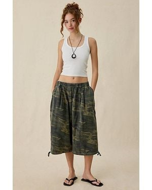 BDG Bobbi Cropped Baggy Pull-On Pants - Natural