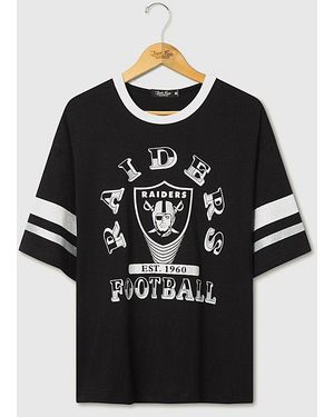 Junk Food Nfl Glitter Boxy Ringer Top - Black