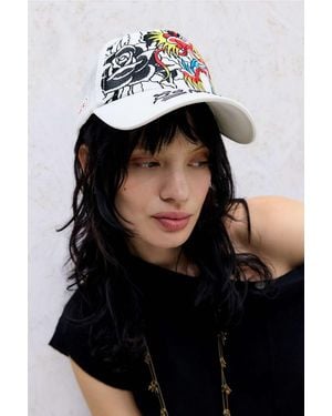 Ed Hardy 1971 Dragon & Rose Trucker Hat - Black