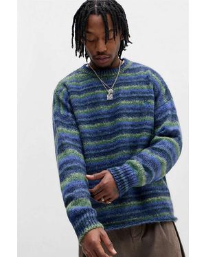 Ayker Blue Hollie Stripe Crew Neck Jumper