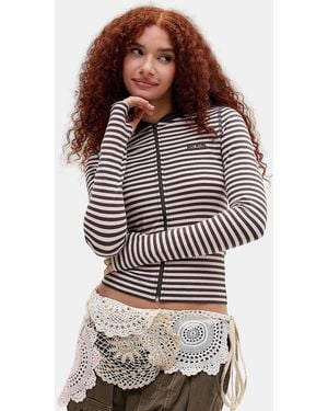 Urban Outfitters Uo Bekki Stripe Hoodie - Brown