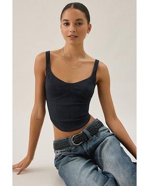 Kimchi Blue Margot Seamed Corset Top - Black