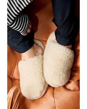 Yoko Wool Yoko Beige Wool Slippers - Black