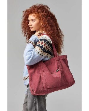 BDG Tab Corduroy Tote Bag - Red