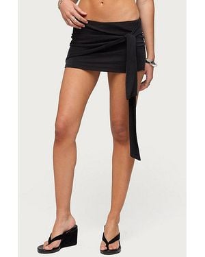 Edikted Lorena Wrap Tie Mini Skort - Black