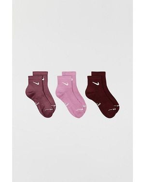 Nike Everyday Elevated Ankle Socks 3-Pack - Pink