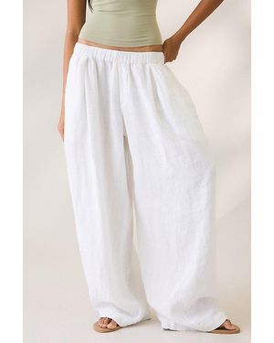 BDG Bobbi Baggy Linen Pull-On Pants - White