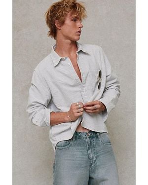 Urban Outfitters Uo Relaxed Classic Oxford Shirt Top - Grey
