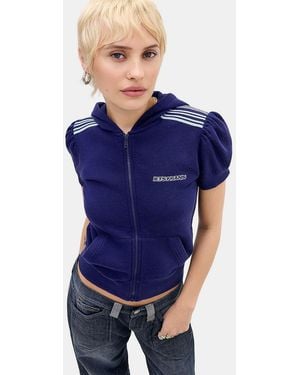iets frans... Trip Hooded Short Sleeve Track Top - Blue
