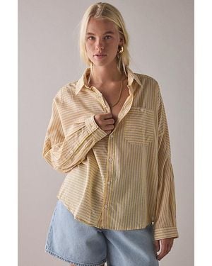 BDG Alex Breezy Cotton Oversized Button-Down Shirt - Natural