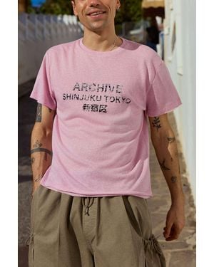 Urban Outfitters Uo Pink Archive Short Sleeve Slub T-shirt