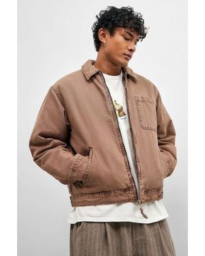 BDG Alba Brown Zip-through Worker Jacket Alba