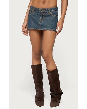Edikted Dayla Denim Micro Skort - Blue
