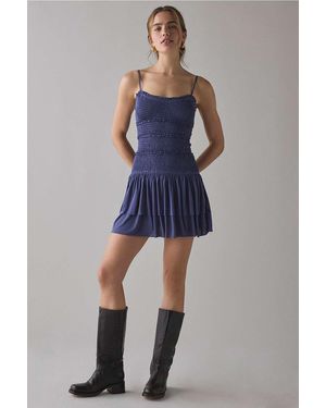 Kimchi Blue Heidi Smocked Mini Dress - Blue