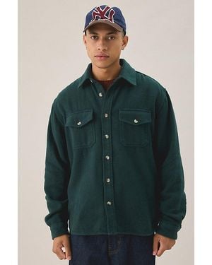 BDG Heavy Flannel Overshirt Top - Green