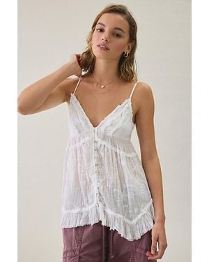 Kimchi Blue Marnie Embroidered Tunic Babydoll Cami - White