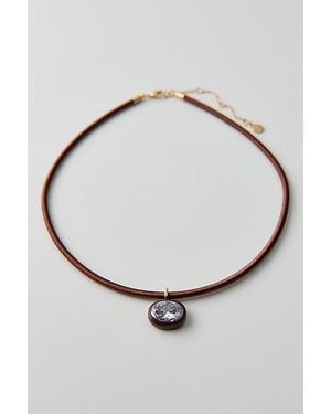BaubleBar Lindsey Chocolate Crystal Collar Necklace - White