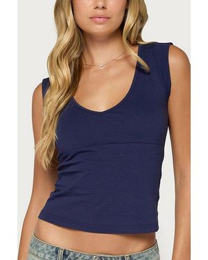 Edikted Eloya V Neck Top - Blue