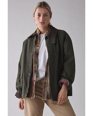BDG Nina Flannel Lined Cotton Canvas Barn Jacket - Gray
