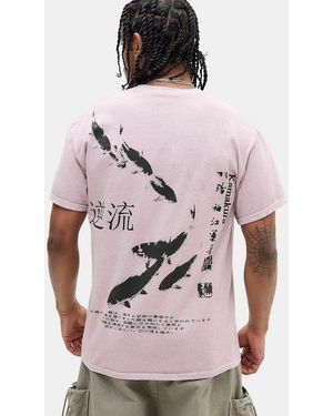 Urban Outfitters Uo Purple Swimming Koi T-shirt - Pink
