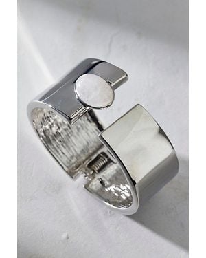 Urban Outfitters Stone Inset Metal Bangle Bracelet - Gray