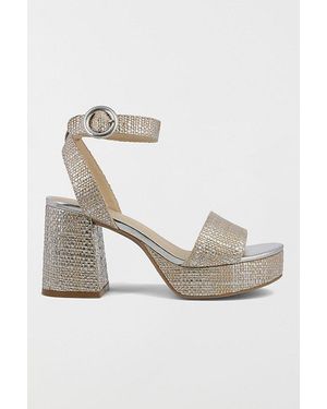 MIA Mia Renee Metallic Raffia Platform Sandal - White