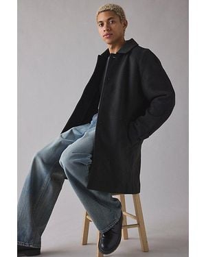 Slate & Stone Raglan Sleeve Overcoat Jacket - Black
