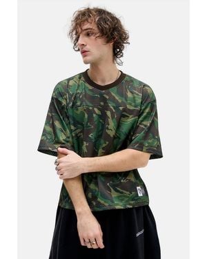 iets frans... Camo Airtex Short Sleeve T-shirt Xs At Urban Outfitters - Green