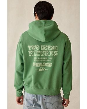 Levi's Two Horse Records Boxy Hoodie Sweatshirt - Green