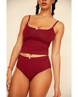 RAT BOI Scoop Back Lace Trim Cami - Red