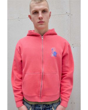 Urban Outfitters Red Dragon Grunge Zip-through Hoodie - Pink