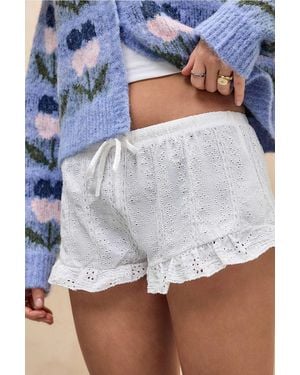 Kimchi Blue Jules Broderie Mini Shorts - White